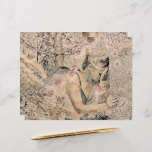 Angel Elegant Boho Floral Antiquado Sepia