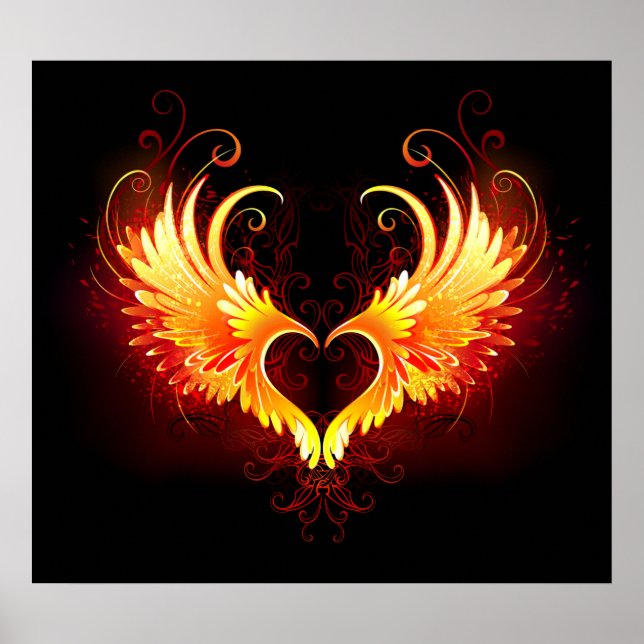 Angel Fire Heart com Poster das Asas (Frente)