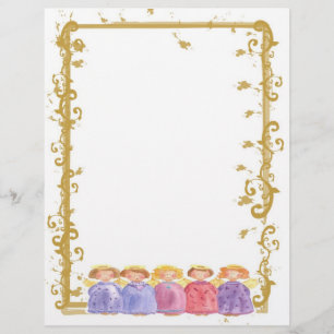 Angel Friends Christmas Holiday Paper Watercolor