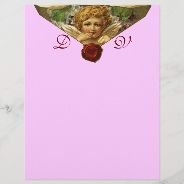 ANGEL HEART WAX SEAL Monograma cor-de-rosa (Frente)
