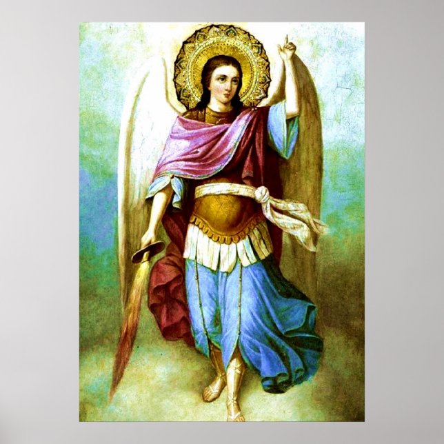 Angel Santa Archangel Santo Michael Poster (Frente)