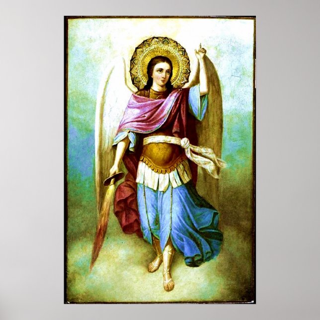 Angel Santa Archangel Santo Michael Poster (Frente)