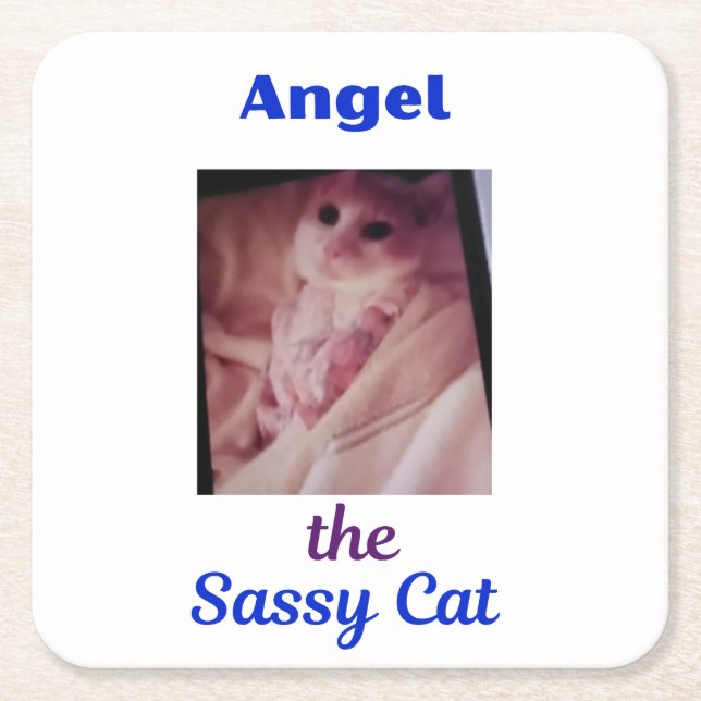 Angel the Sassa Cat Paw Cat Porta-copos (Frente)
