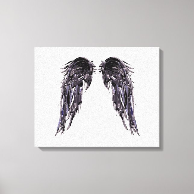 Angel Wings Black Digital Art Canvas branca preta (Frente)