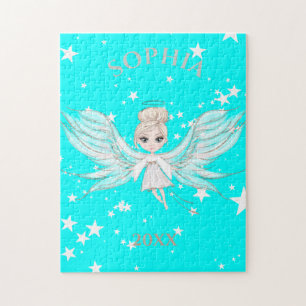 Angel Wings Cute Blue Quebra-cabeça