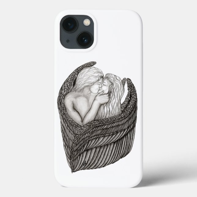 Angels Kissing, Design preto e branco (Verso)