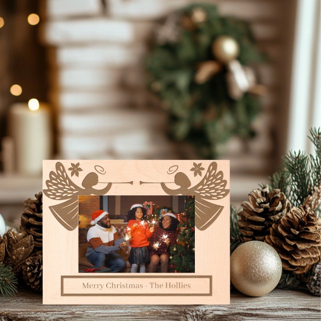 Angels Wooden (Christmas Angels Laser Etched wood Frame)