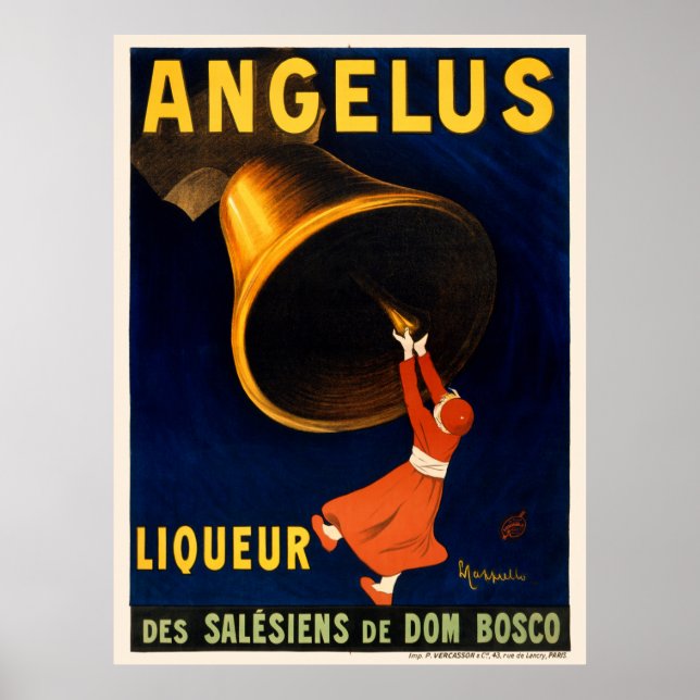 Angelus Liqueur France Poster vintage 1907 (Frente)