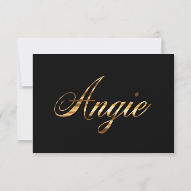 Angie gold Design Lettering Karte (Frente)
