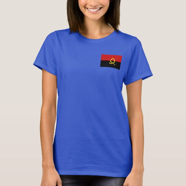 Angola Flag e Map Dk T-Shirt (Frente)