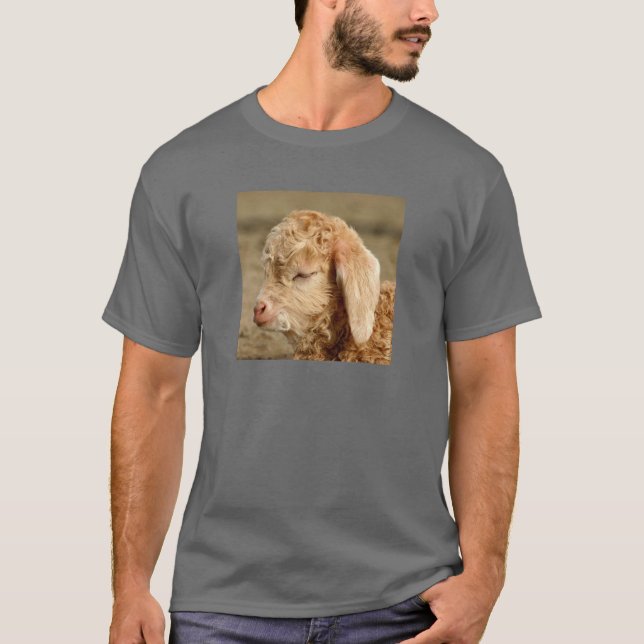 Angora Goat Kid - T-shirt Escura Adulta (Frente)