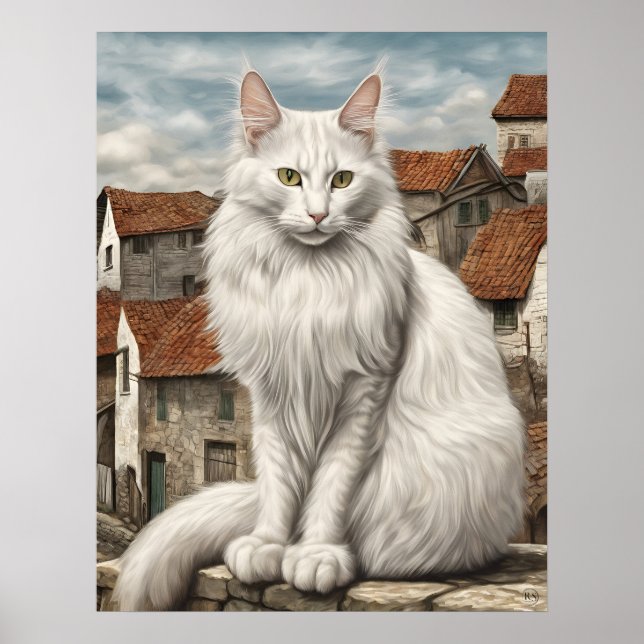 Angora Turca - Impressão de Arte Cat (Frente)