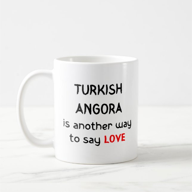 angorá turco adora caneca de café (Esquerda)