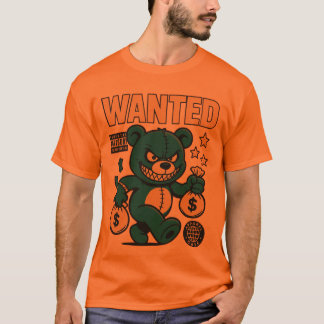 Angry Money Bear Cartoon T-Shirt – Bold Streetwear
