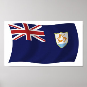 Anguilla Flag Poster Impressão