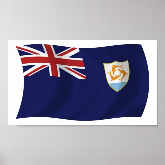 Anguilla Flag Poster Impressão (Frente)
