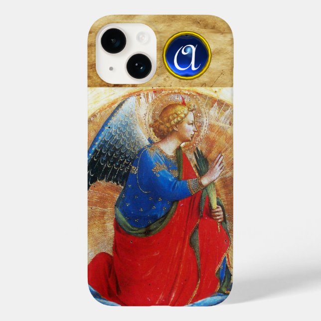 ÂNGULO EM MONOGRAMA DOURADA VERMELHA E AZUL GEMSTO (Verso)
