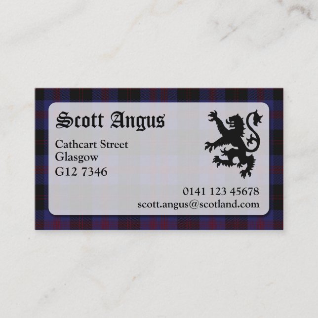 Angus Tartan Cartão de visita (Frente)