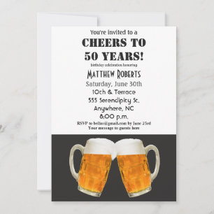 Anima-se a 50 anos 50.º Convite de Aniversário