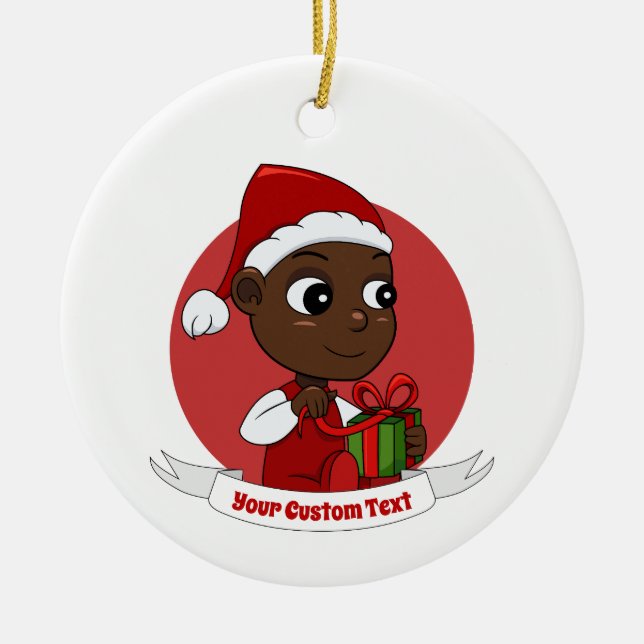 Animação de bebê de Natal bonito Ornamento cerâmic (Frente)