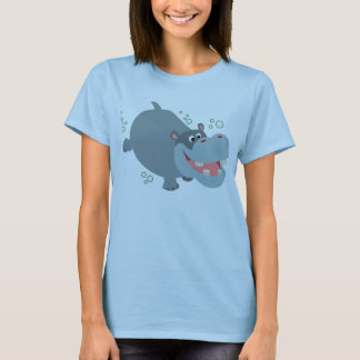 Animação de Natação em Branco Hipo T-Shirt