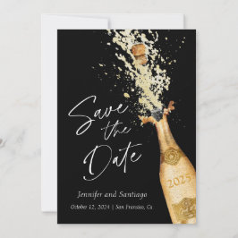 Animações Modernos Salvem a Data de Preto e Cartão