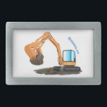 Animador de escavação laranja-branca<br><div class="desc">Este fofo escavador de laranja é pedras para o almoço. Junte-se à equipe de construção no estilo de desenho animado!</div>