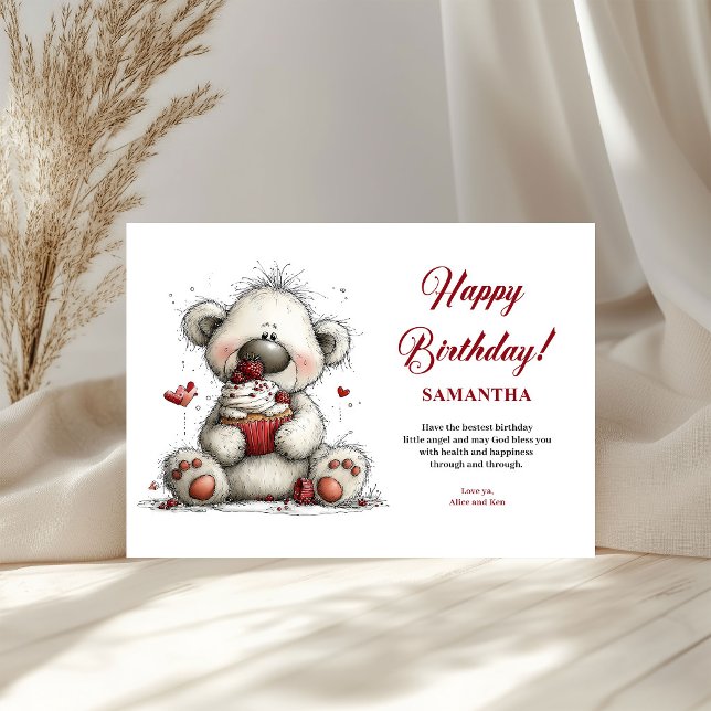 Animais adoráveis e caprichosos cartão de aniversá (funny kids birthday, 
trendy colors red and black, 
whimsical animals,
quirky humor , 
editable digi)