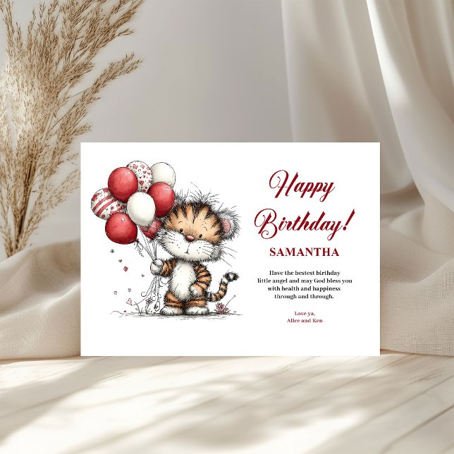 Animais alegres e caprichosos tema de aniversário  (Bright whimsical animals birthday theme kids greeting card

)