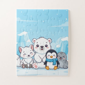 Animais Árticos Quebra-Cabeça Infantil | Urso Pola