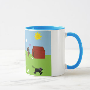 Animais bonitos dos desenhos animados & caneca da