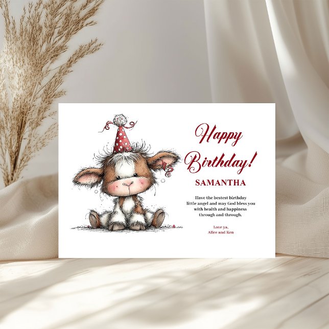 Animais caprichosos festivos clima de festa cumpri (Festive whimsical animals party vibe kids greeting card

)