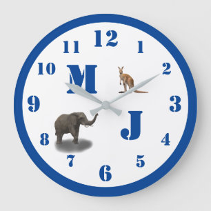 Animais Cutâneos Monogramados Relógio De Parede Ac