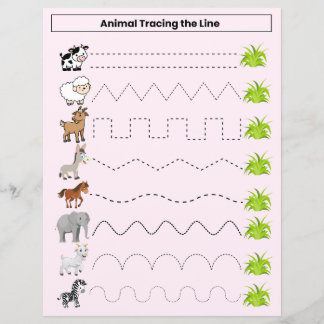 Animais Cutos traçando a planilha de linhas para c