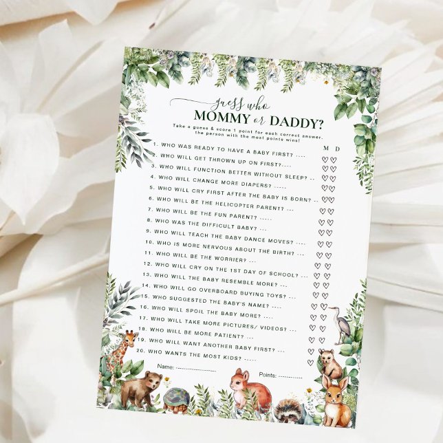 Animais da Floresta Adivinham Mamães ou Jogo de Be (Criador carregado)