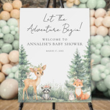 Animais da Floresta de Madeira Aventura Baby Showe