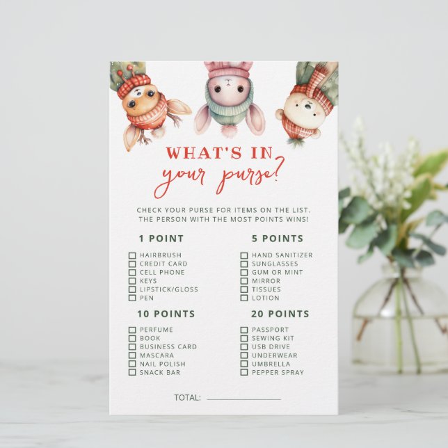 Animais da Floresta Invernos O que há no seu jogo  (Em pé/Frente)