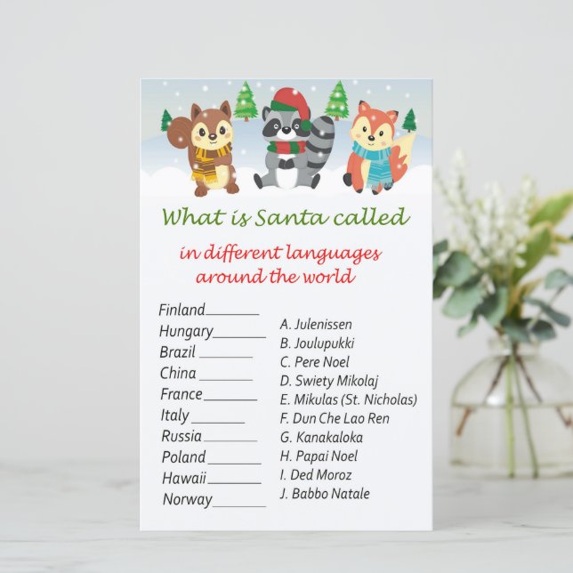 Animais da floresta natal ao redor do mundo jogo (Em pé/Frente)
