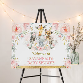 Animais da Selva Blam Dourada Flor Menina Bem-vind