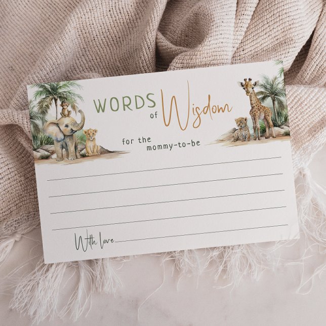 Animais da Selva Safari Palavras do Cartão Sabedor (Criador carregado)