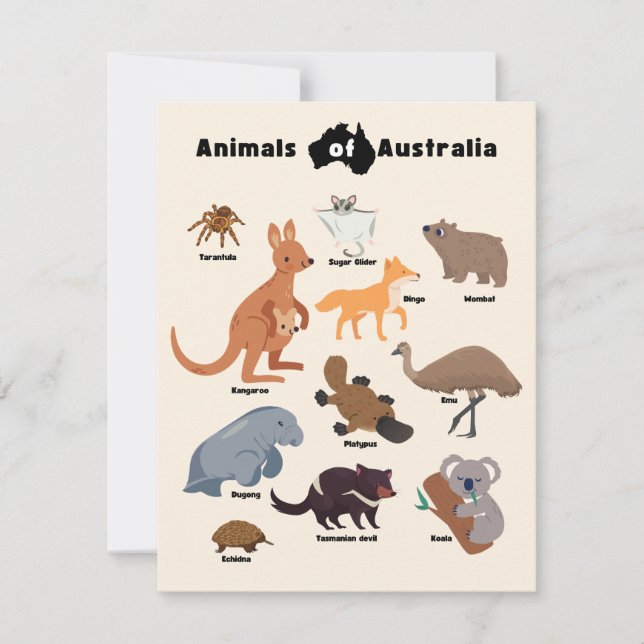 Animais da Vida Selvagem Aussie da Austrália (Frente)