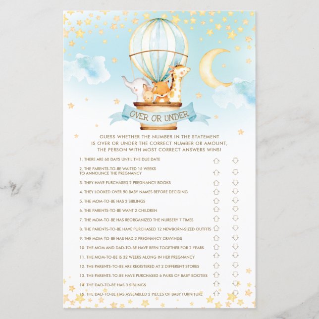 Animais de Balão de Ar Quente em Caça ou Sob Jogo (Frente)