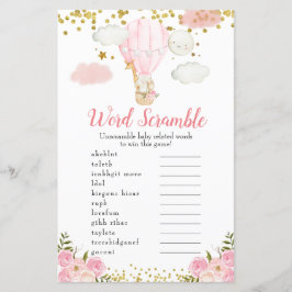 Animais de Balão de Ar Quente Rosa do Jogo do Word