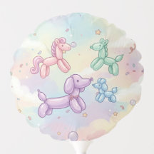 Animais de Balão Pastel Fofo Aniversário