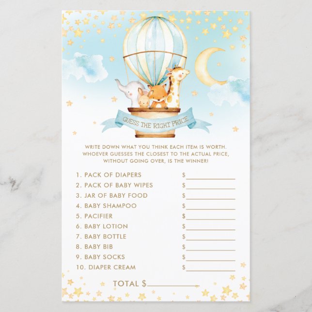 Animais de Balões de Ar Quente Adivinham o Jogo do (Frente)