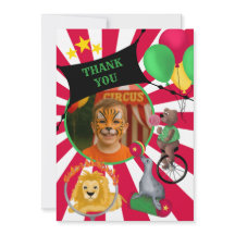Animais de Circo Cartão de Agradecimento Infantil 
