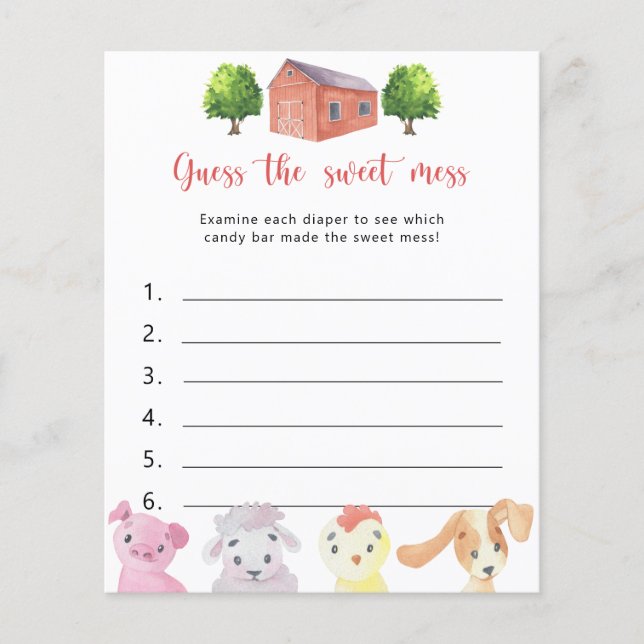 Animais de criação - Adivinha o jogo da bagunça do (Frente)