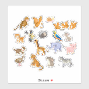 Animais de desenho animado, adesivos de planejador