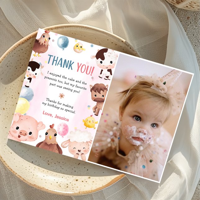 Animais de Exploração Balões Cartões de agradecime (Criador carregado)