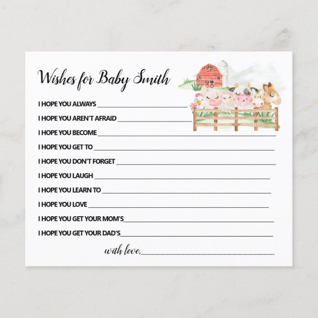 Animais de Exploração Desejam um Cartão de Chá de  (Frente)